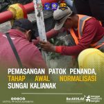 Sungai Kalianak Bakal Dinormalisasi, Pemasangan Patok Penanda Mulai Dilakukan